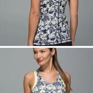 EUC Lululemon Inspiration Tank Top Cross Court Petal Black
